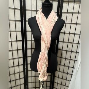 LOFT Soft Pink and Cream INFINITY Scarf, HELLO WRAP STAR, WOMEN